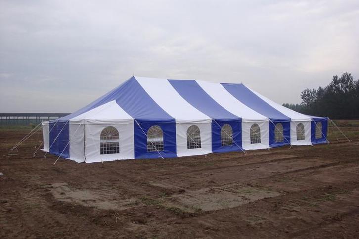 Ambisphere | Pole tent 5x10m BLAUW / WIT, Jardin & Terrasse, Tonnelles