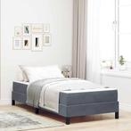 vidaXL Boxspring bed met matras Donkergrijs 90 x 220 cm Stof, Huis en Inrichting, Slaapkamer | Bedden, Verzenden, Nieuw