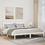 vidaXL Bedframe extra lang zonder matras massief hout wit, Huis en Inrichting, Slaapkamer | Bedden, Verzenden, Nieuw