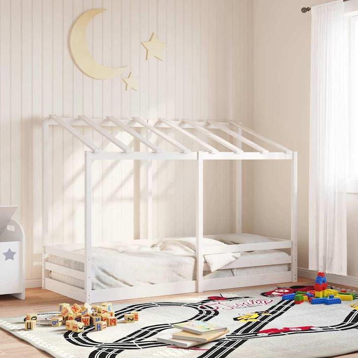 vidaXL Kinderbed met bedhuis 90x190 cm massief grenenhout, Huis en Inrichting, Slaapkamer | Bedden, Nieuw, Verzenden