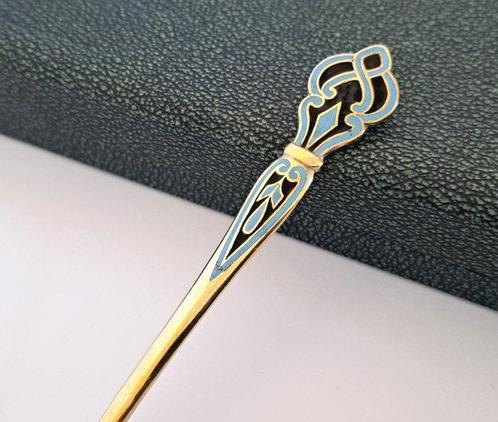 Verguld zilver met emaille inleg - Serveur de gâteaux -, Antiek en Kunst, Antiek | Zilver en Goud