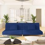 vidaXL Slaapbank 2-zits met 2 kussens stof blauw, Huis en Inrichting, Zetels | Zetels, Verzenden, Nieuw