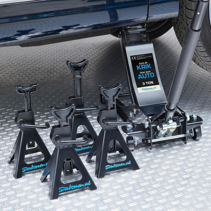 Datona Autokrik laag model 3 ton met vier assteunen 3 ton -, Auto diversen, Krikken, Ophalen of Verzenden