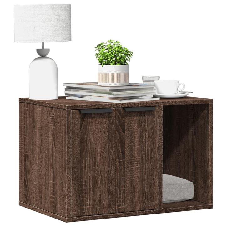 vidaXL Kattenbakkast 60x40x40 cm bewerkt hout bruin, Dieren en Toebehoren, Katten-accessoires, Nieuw, Verzenden