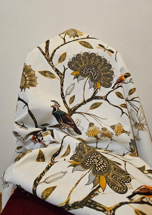 Exclusieve Art Deco stof met goudkleurige ooievaar en takken, Antiek en Kunst, Antiek | Meubels | Tafels