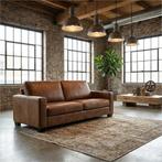 Leren bank Energy - 3 zits - Kenia Brown (bruin) - Poten, Antiek en Kunst, Ophalen of Verzenden