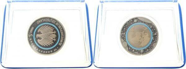 Duitsland 5 Euro Blauer Planet 2016 F Polierte Platte J60..., Timbres & Monnaies, Monnaies | Europe | Monnaies euro, Envoi