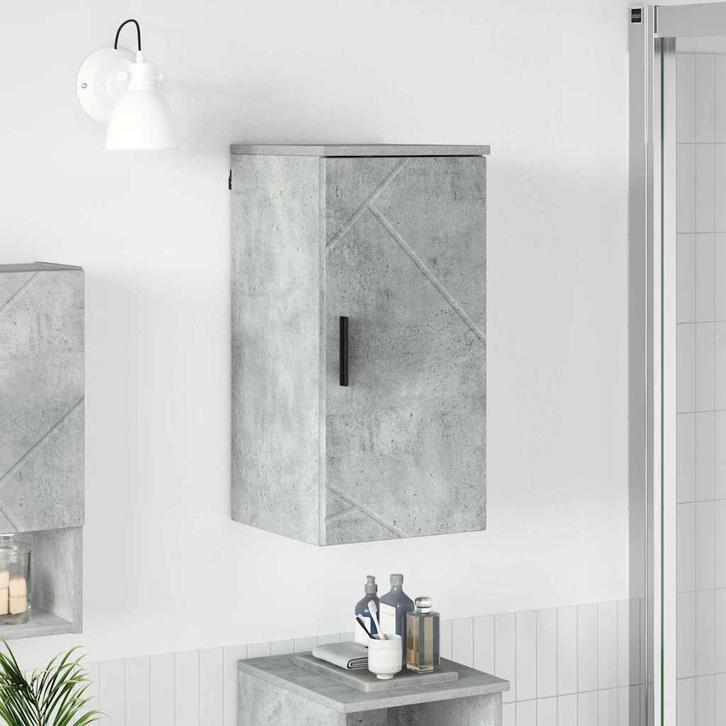 vidaXL Badkamerkast Betongrijs 30 x 31.5 x 61 cm Bewerkt, Huis en Inrichting, Tafels | Kaptafels, Nieuw, Verzenden