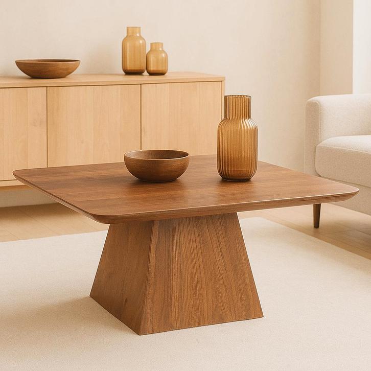 Salontafel Mangohout Salontafel Mick Vierkant 80x80 cm, Huis en Inrichting, Tafels | Salontafels, Nieuw, Overige houtsoorten, Vierkant