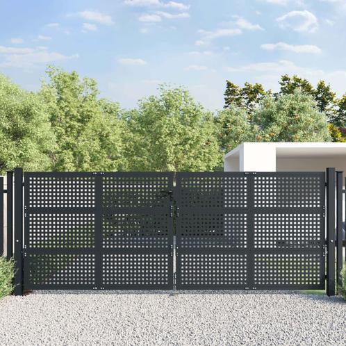 Poort 400x175 cm staal antracietkleurig, Tuin en Terras, Tuinpoorten, Verzenden