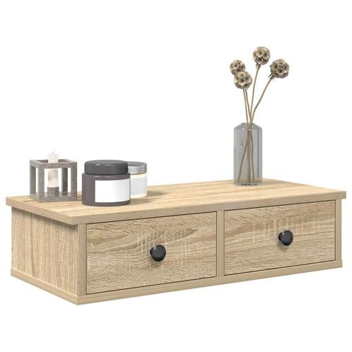 vidaXL Wandschap met lades 60x28x15 cm bewerkt hout sonoma, Huis en Inrichting, Kasten | Wandmeubels, Nieuw, Verzenden