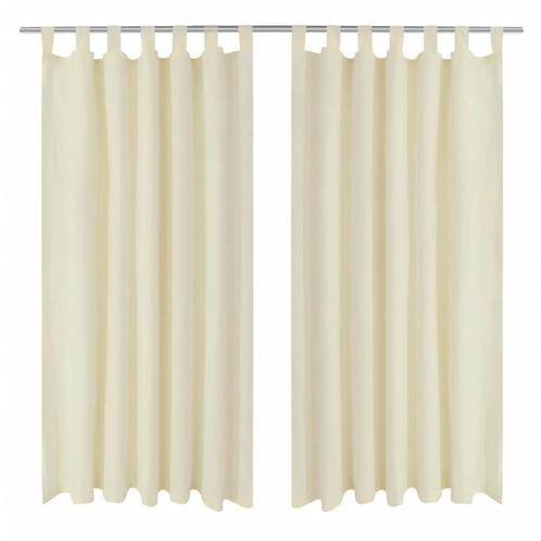 vidaXL Micro-Satijnen Gordijnen met Ringen 140 x 225 cm 2, Huis en Inrichting, Stoffering | Gordijnen en Lamellen, Nieuw, Verzenden