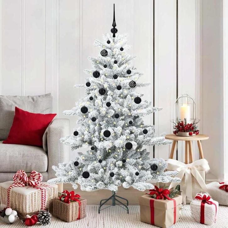 vidaXL Kunstmatige Hinged Kerstboom Wit 150 cm PVC en Staal, Divers, Noël, Envoi