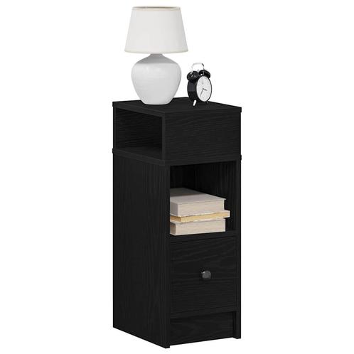 vidaXL Nachtkastje met lade 25x31x66 cm zwart, Huis en Inrichting, Slaapkamer | Nachtkastjes, Nieuw, Verzenden