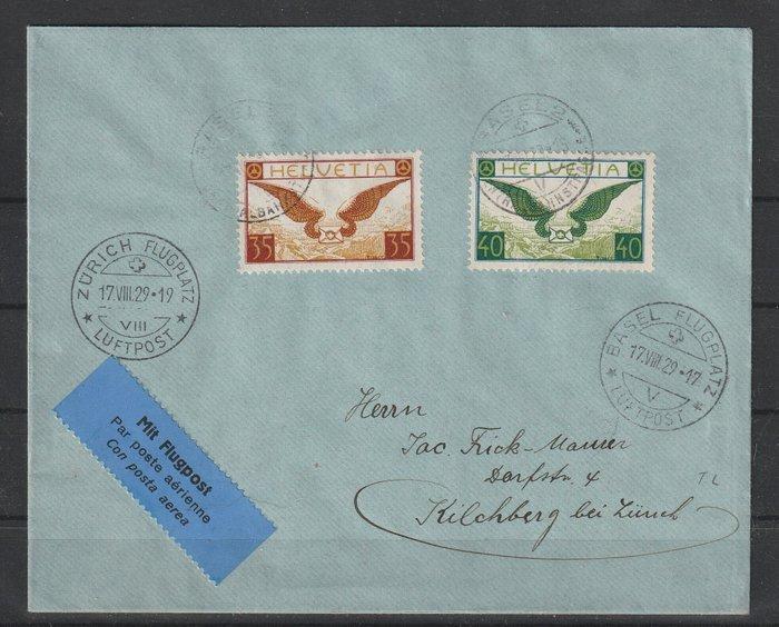 Zwitserland 1929/1933 - Luchtpost uitgave op brief en de, Postzegels en Munten, Postzegels | Europa | België