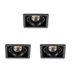 Spots inbouw Inbouwspot Bjorn 1 zwart set 3 stuks, Huis en Inrichting, Verzenden, Nieuw