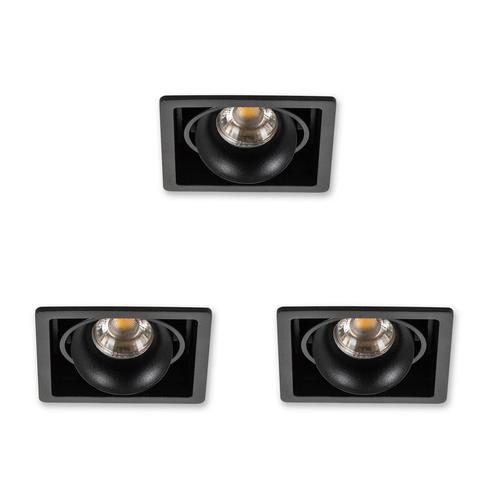 Spots inbouw Inbouwspot Bjorn 1 zwart set 3 stuks, Huis en Inrichting, Lampen | Overige, Verzenden