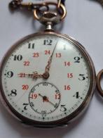 Silver Pocket Watch 0.800 + Gold Accents – Porcelain Dial –, Nieuw