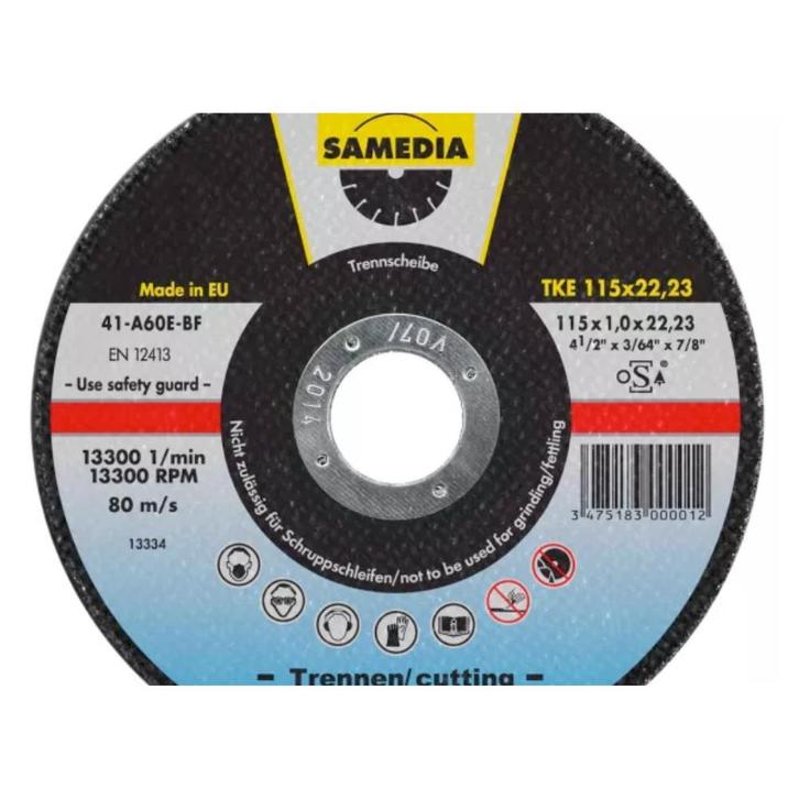 Samedia TKE 230x1,9x22,23; 230mm doorslijpschijf INOX 25st, Bricolage & Construction, Outillage | Outillage à main, Envoi