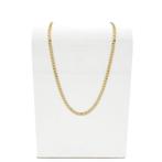Gouden platte/wijde gourmetschakel ketting; 50 cm | Heren, Ophalen of Verzenden, Gebruikt, Overige kleuren, Goud