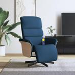 vidaXL Massagestoel verstelbaar met voetensteun stof blauw, Huis en Inrichting, Fauteuils, Verzenden, Nieuw
