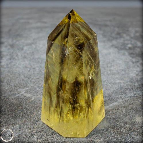 Zeldzame AA++ Citrien Kristal met Pijl-Fantomos en Rutil, Verzamelen, Dierenverzamelingen