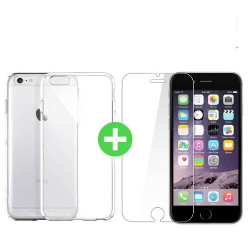 iPhone 6S Plus Transparant TPU Hoesje + Screen Protector, Télécoms, Téléphonie mobile | Housses, Coques & Façades | Marques Autre