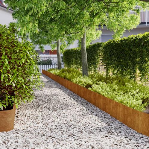 vidaXL Gazonranden 10 stuks 25x103 cm flexibel cortenstaal, Tuin en Terras, Bielzen en Borduren, Nieuw, Verzenden