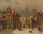 Oene Romkes de Jongh (1812-1896) - Winterstadsgezicht, Antiek en Kunst