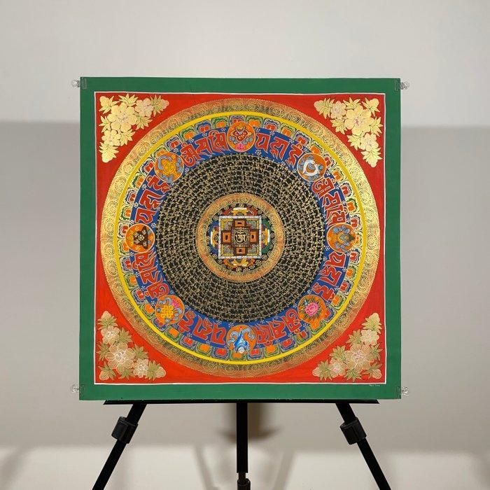 Painting of Tibetan Tradition - Mandala Mantra/Yantra with, Antiquités & Art, Art | Objets design