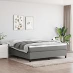 vidaXL Boxspring bed stof donkergrijs 180x200 cm, Huis en Inrichting, Slaapkamer | Bedden, Verzenden, Nieuw