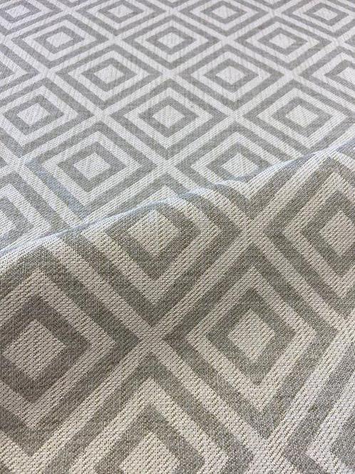 Prestigieuze stevige stof met een grijs-bruin geometrisch, Antiek en Kunst, Antiek | Tapijten, Tafelkleden en Textiel