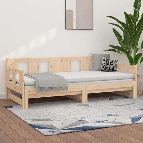 vidaXL Slaapbank uitschuifbaar massief grenenhout 2x(90x200), Huis en Inrichting, Slaapkamer | Bedden, Nieuw, Verzenden