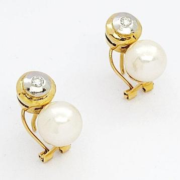 Boucles doreilles - 18 carats Or blanc, Or jaune -  0.18ct.