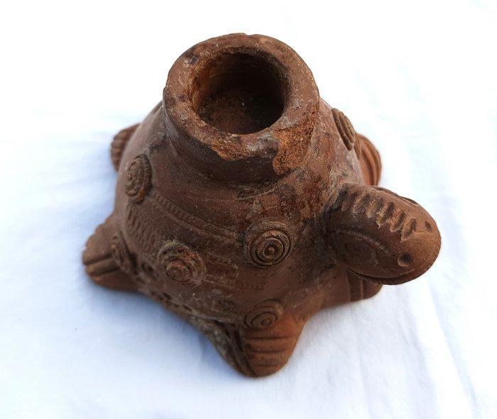 Replica van precolumbiaans terracotta Kaarsenhouder - 85 mm, Verzamelen, Mineralen en Fossielen