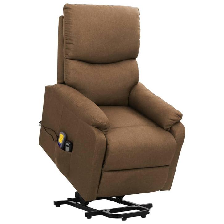 vidaXL Sta-op-massagestoel stof taupe, Huis en Inrichting, Stoelen, Nieuw, Verzenden