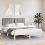 vidaXL Bedframe met Gevoerde Hoofdbord Lichtgrijs 150 x 200, Huis en Inrichting, Slaapkamer | Bedden, Verzenden, Nieuw