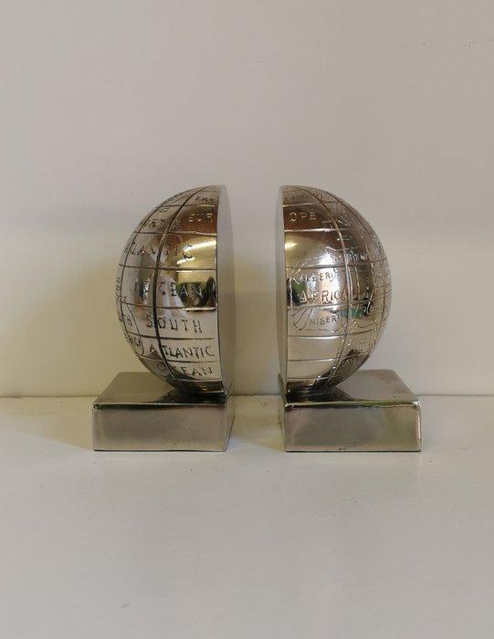 Boekensteunen (2) - Aluminium - Boekenkast globe, Antiek en Kunst, Curiosa en Brocante