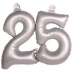 Opblaascijfer 25 Zilver 45cm, Hobby en Vrije tijd, Feestartikelen, Verzenden, Nieuw