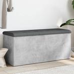 vidaXL Opbergbankje 102x42x45 cm bewerkt hout betongrijs, Verzenden, Nieuw