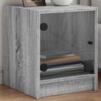 vidaXL Nachtkastje met glazen deur 35x37x42 cm grijs sonoma, Huis en Inrichting, Slaapkamer | Nachtkastjes, Verzenden, Nieuw
