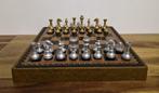 Schaakspel - Vintage Compact Metal Staunton - Metaal, Antiek en Kunst