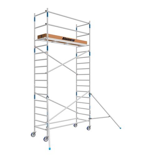 Tweedehands rolsteiger 90 x 190 x 6.2 mtr WH, Doe-het-zelf en Bouw, Steigers, Rolsteiger of Kamersteiger, Nieuw, 5 meter of hoger