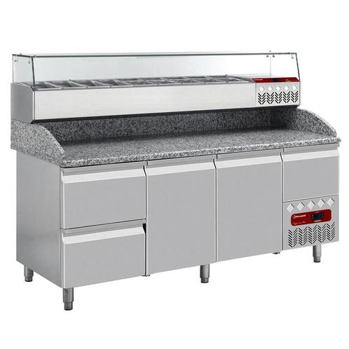 Pizzawerkbank + Opzetkoelvitrine | 415L | 2 Deuren + 3, Zakelijke goederen, Horeca | Keukenapparatuur, Nieuw in verpakking, Verzenden