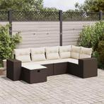 vidaXL Salon de jardin avec coussins 6 pcs marron résine, Jardin & Terrasse, Ensembles de jardin, Verzenden, Neuf, Salons de jardin