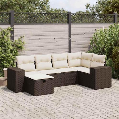 vidaXL Salon de jardin avec coussins 6 pcs marron résine, Jardin & Terrasse, Ensembles de jardin, Salons de jardin, Neuf, Envoi