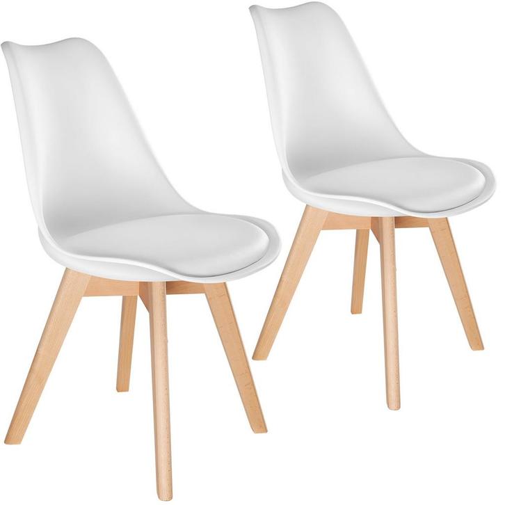 tectake Eetkamerstoelen Frederikke - wit, Set van 2, Huis en Inrichting, Stoelen, Verzenden