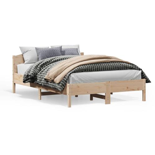 vidaXL Cadre de lit avec tête de lit 120x200 cm bois de, Maison & Meubles, Chambre à coucher | Lits, Neuf, Envoi