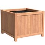 Hardhouten plantenbak Valencia 120x120x95cm - Met bodem, Tuin en Terras, Bloembakken en Plantenbakken, 100 cm of meer, Vierkant