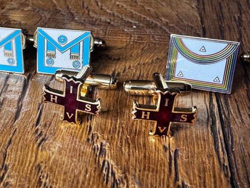Boutons de manchette plaqués or en ensemble de 3, sans, Verzamelen, Militaria | Algemeen